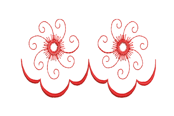 Border Red Circle Flower