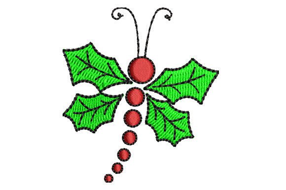 Christmas Fly Embroidery Design