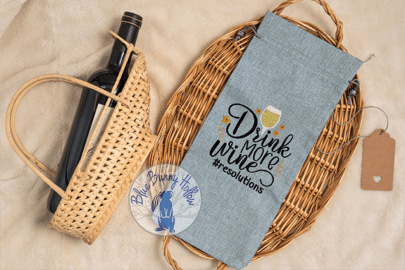 Drink More Wine Embroidery Design
