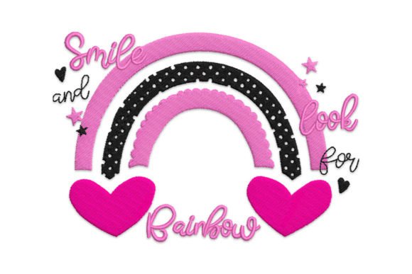 Rainbow Hearts Embroidery File