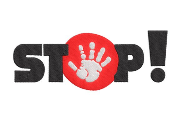 Stop Sign Embroidery Design